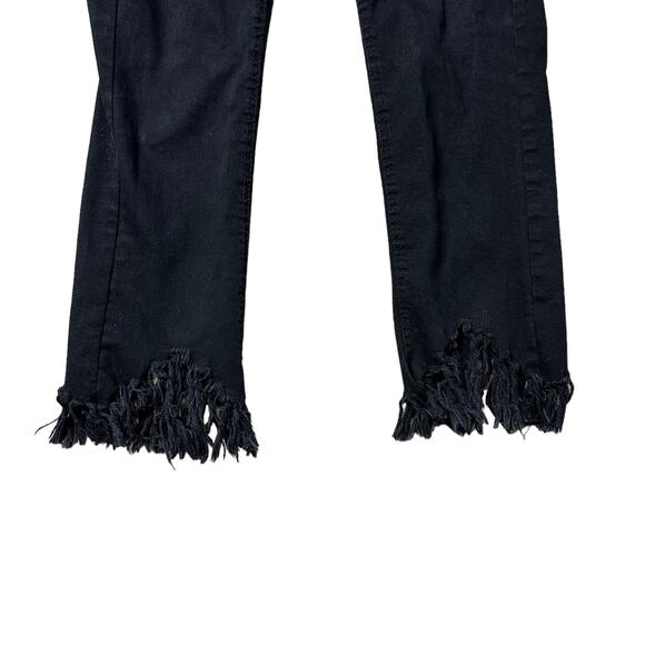 Calzedonia Black Jean Jeggings Skinny Fringe Ankle Jeans Medium - Picture 2 of 5